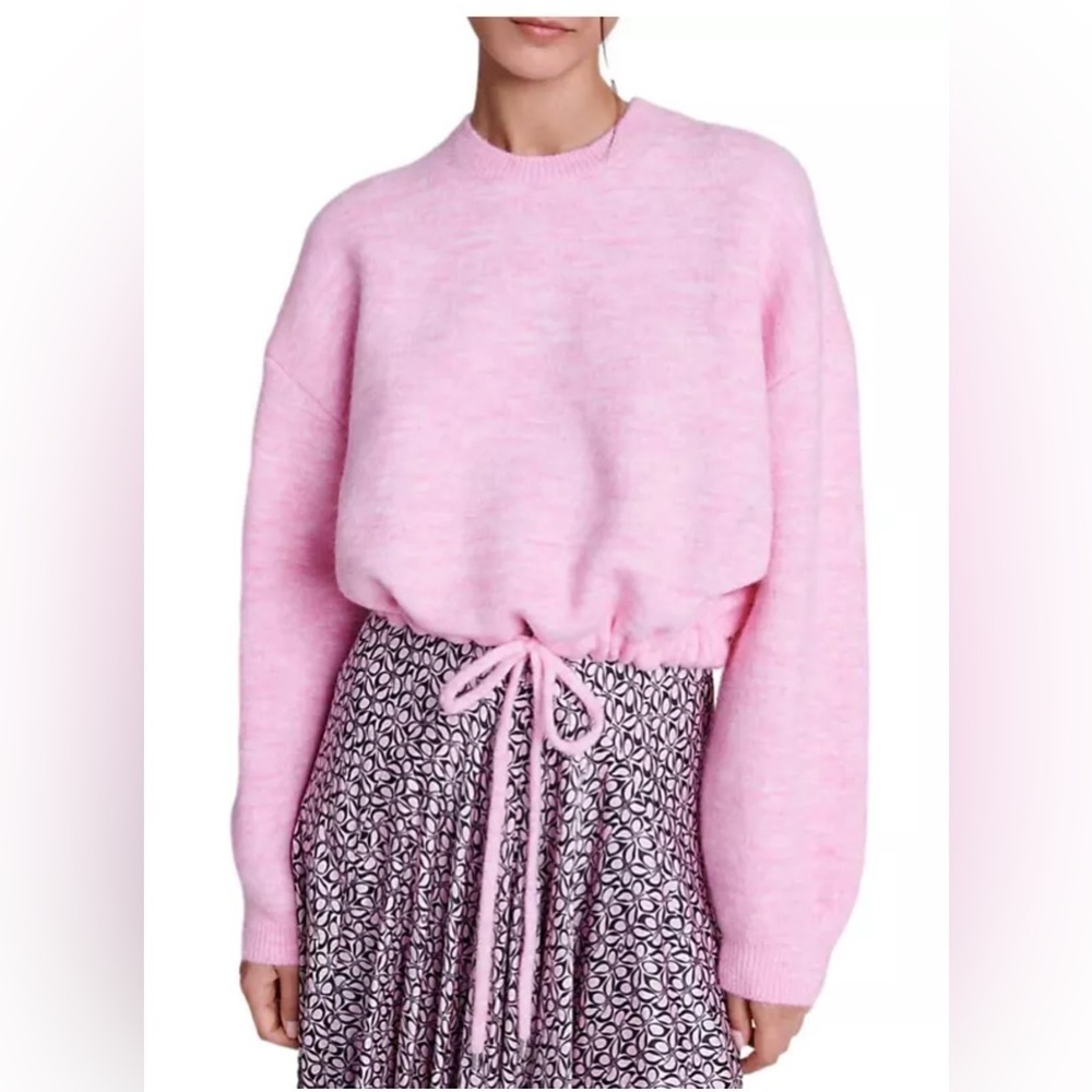 Maje Cropped Knit Jumper with Drawstring size 2